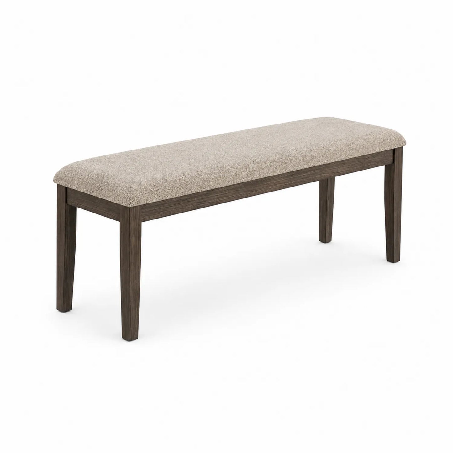 Banc en bois avec assise en tissu de polyester beige