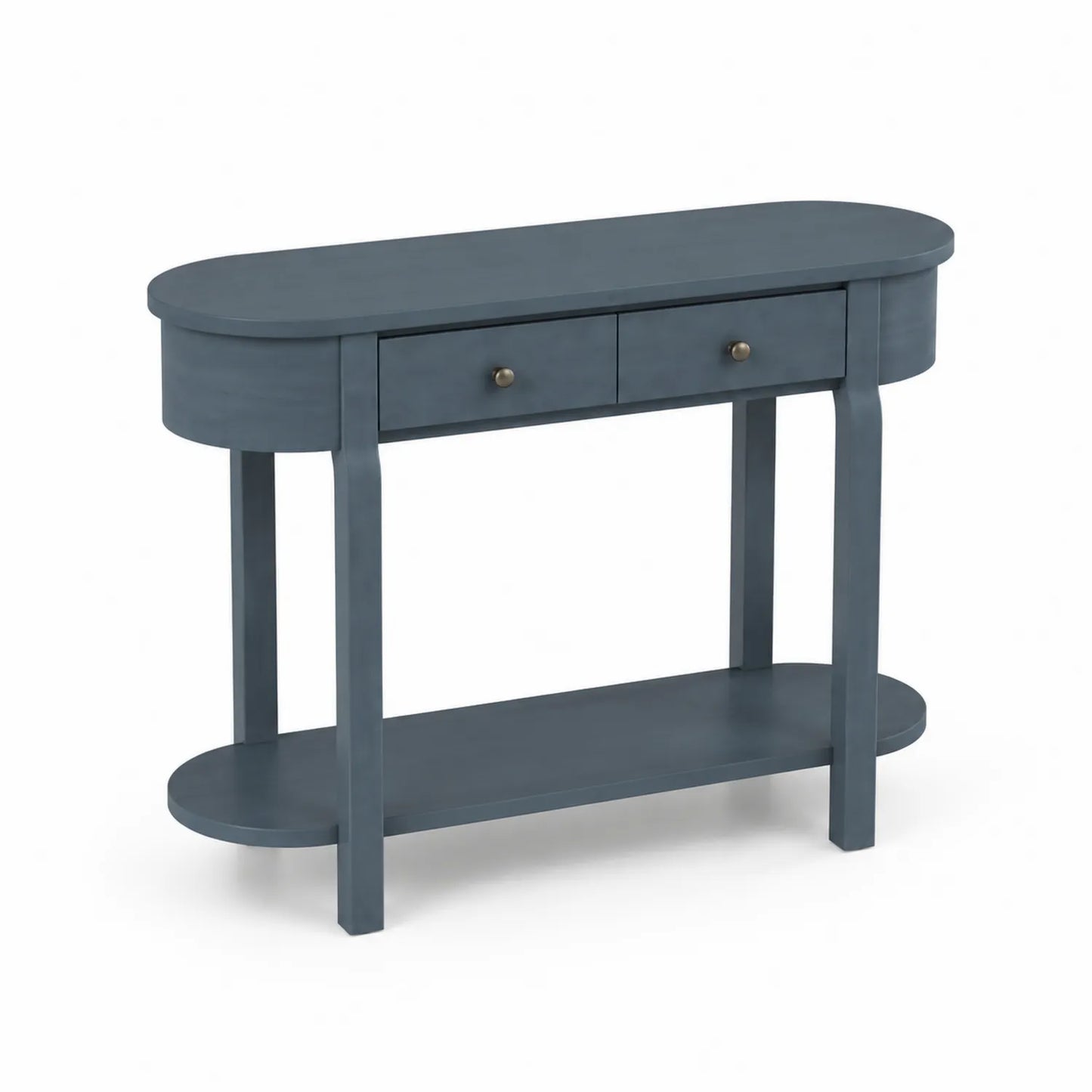 Table console en bois avec tiroirs - Bleu