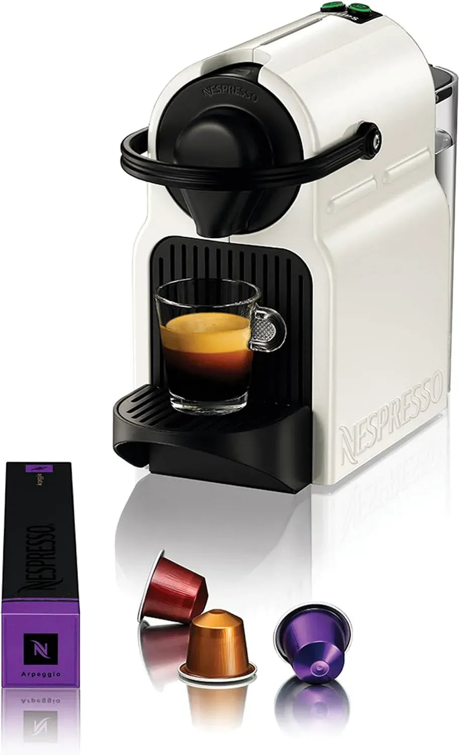 Nespresso XN100110 Cafetière électrique, machine à café, Krups Machine à Café Inissia Blanche Cafetière Espresso