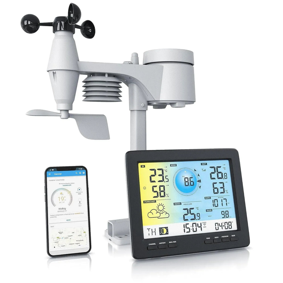 5en1 Brandson Station, weather station, thermomètre, capteur, station météo sans fil, extérieur, Wi-Fi