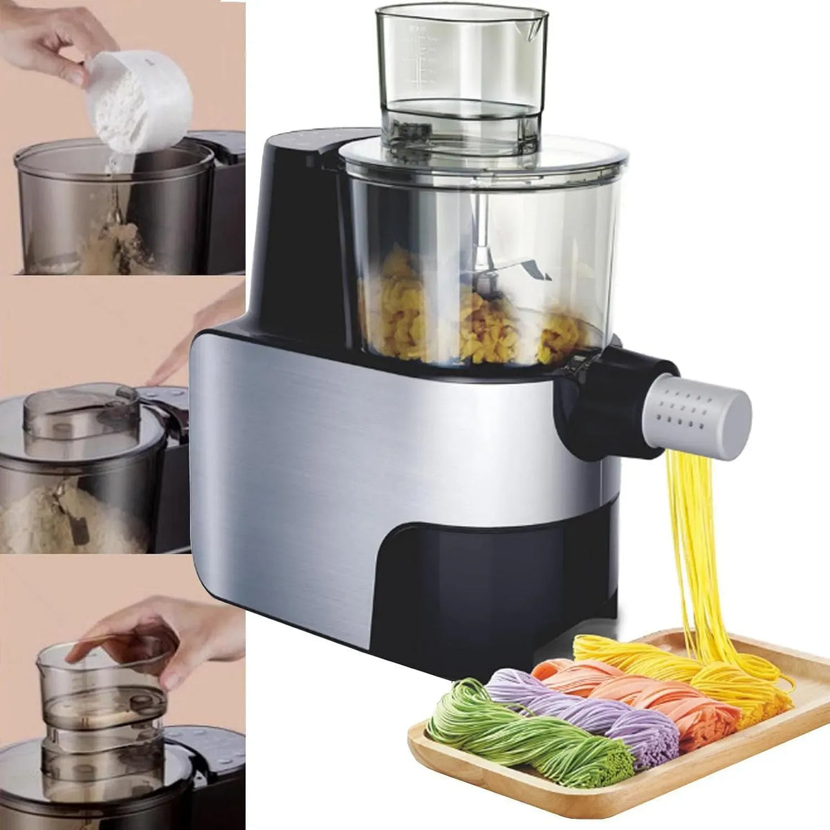 Machine à pâtes, 1.5 L, 450 W, machine à nouilles, noir