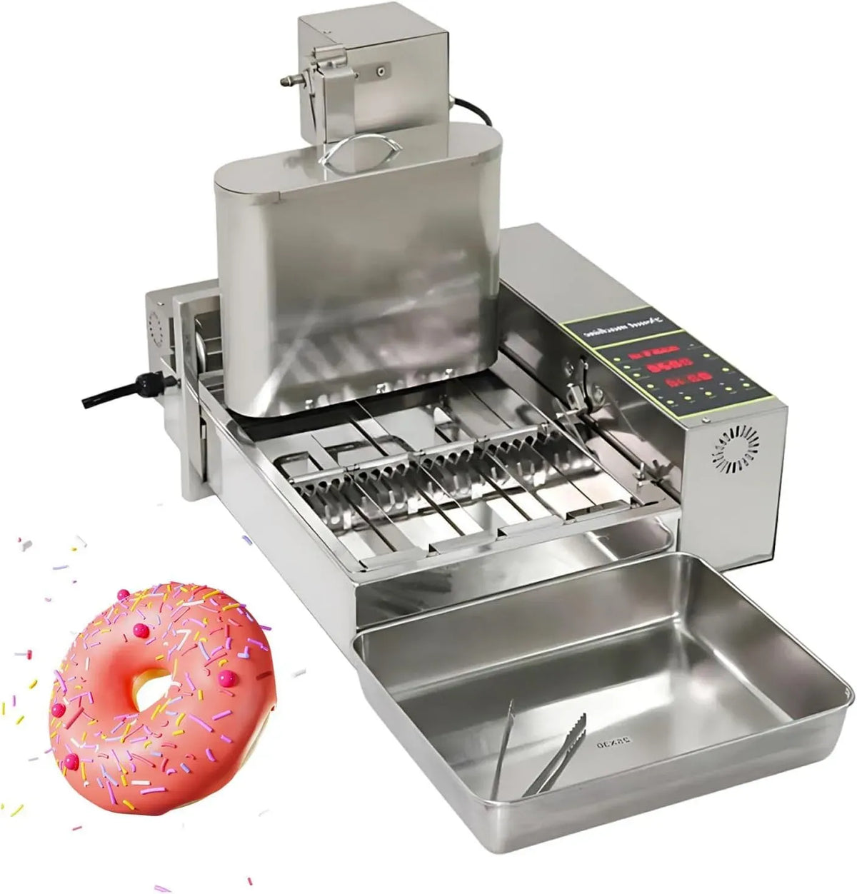 Machine à donuts, 110 V, machine à beignets, minuteur, professionnel, acier inoxydable, Production 1800 Pcs/h