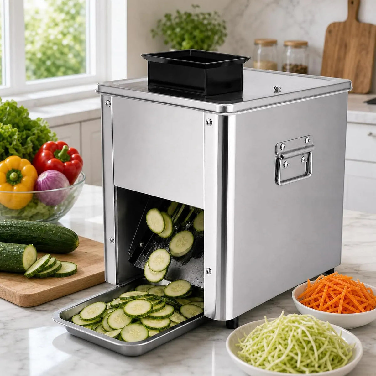 Stable, trancheuse alimentaire, 850 W, 10 mm, professionnel, acier inoxydable, pour Porc Poulet Poisson DéSossé 10mm