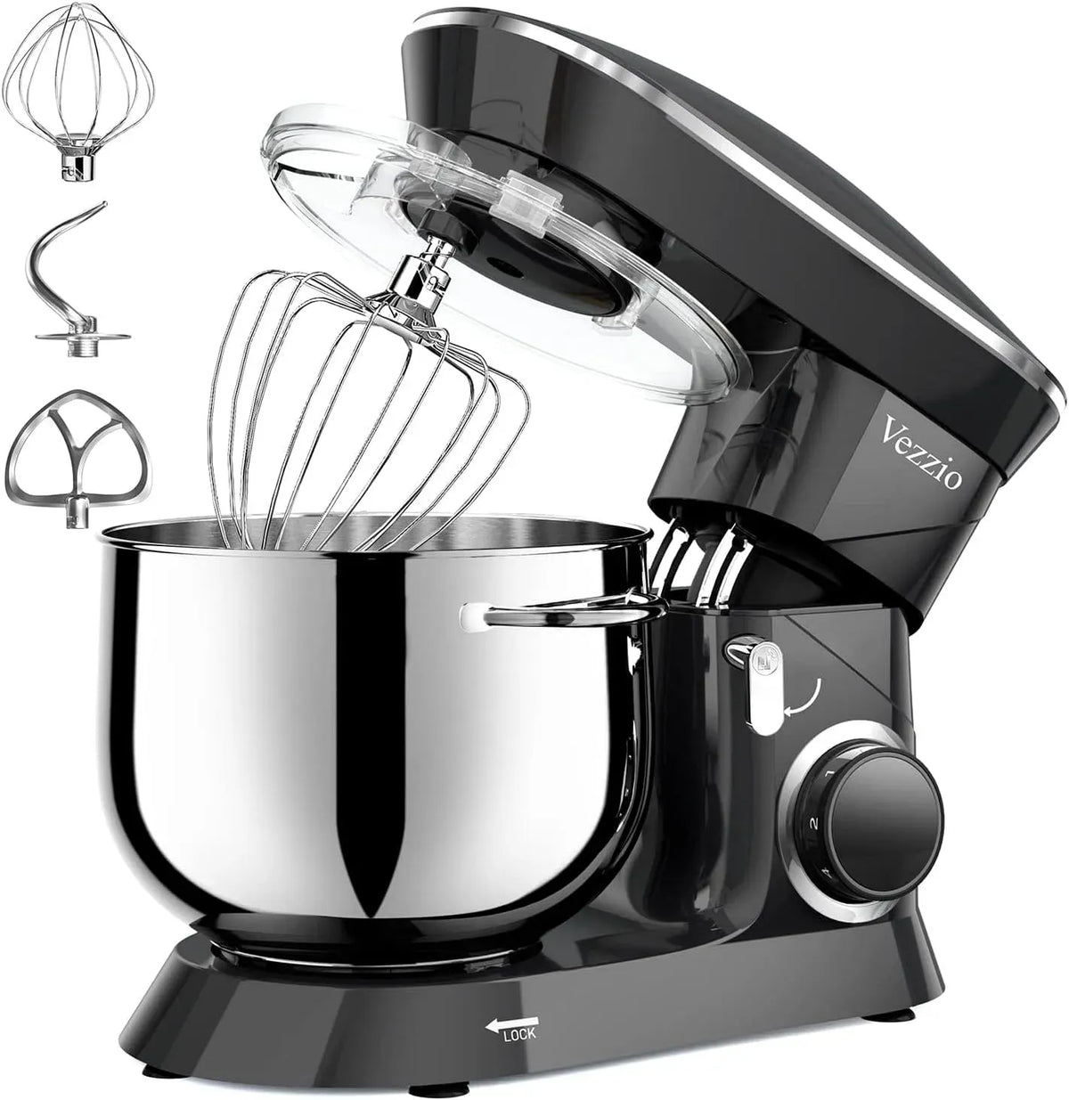 Robot, 8.5 L, professionnel, 6 Vitesses, noir, Cuisine Multifonctions 8.5L Robot Pâtis