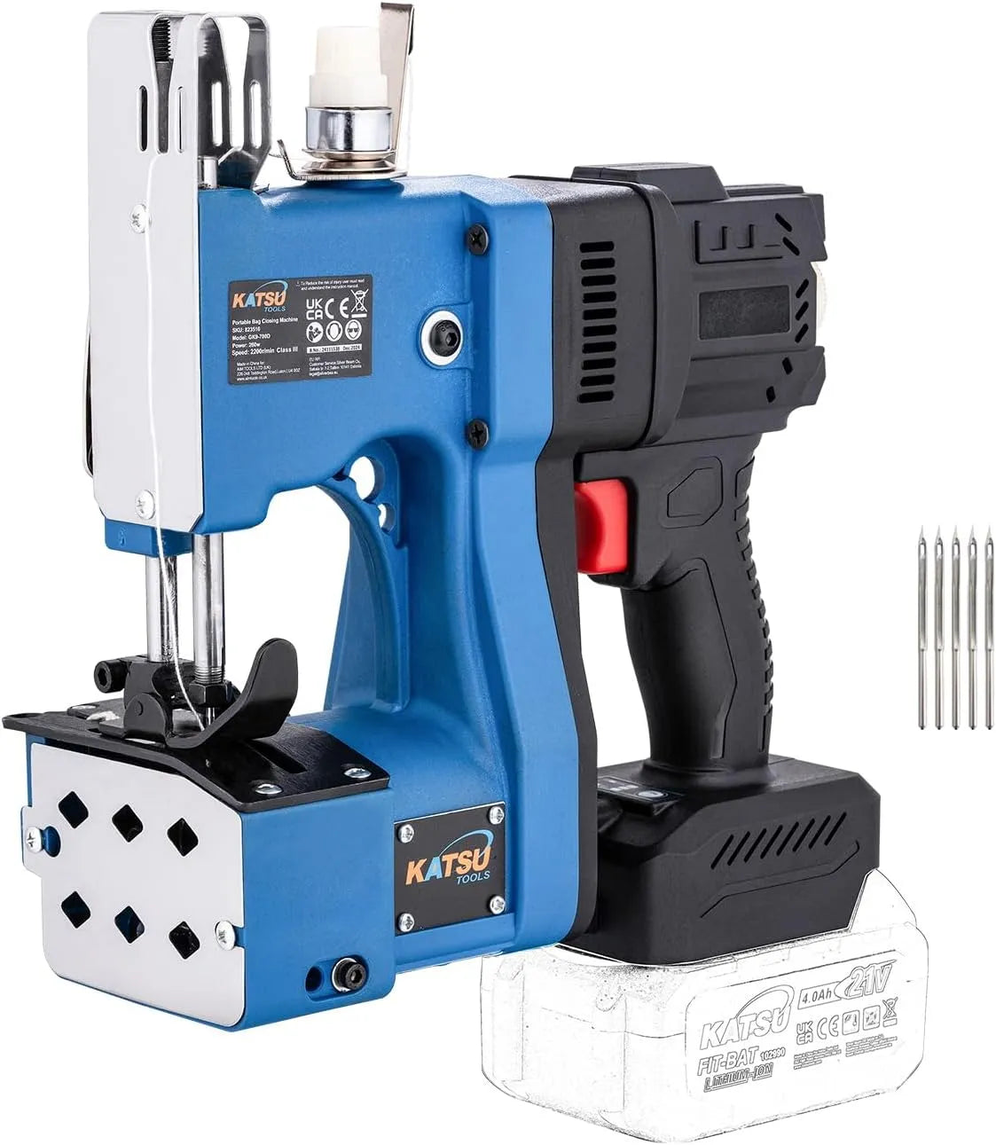 Machine à coudre, portable, machine à coudre électrique, 21 V, sans fil, plastique, pour tissé/sac/papier/sacs en plastique