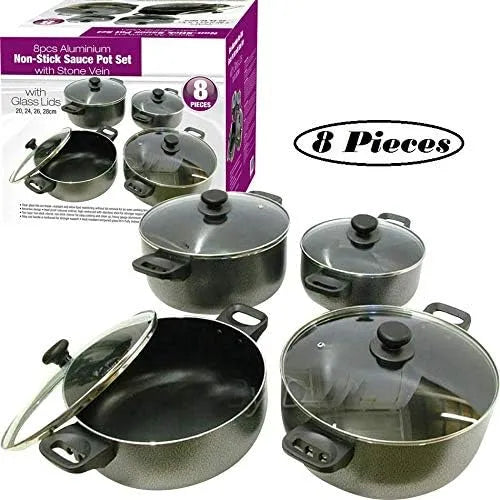 Batterie, batterie de casseroles et poêles, acier inoxydable, verre, cuisine en acier inoxydable et verre cé