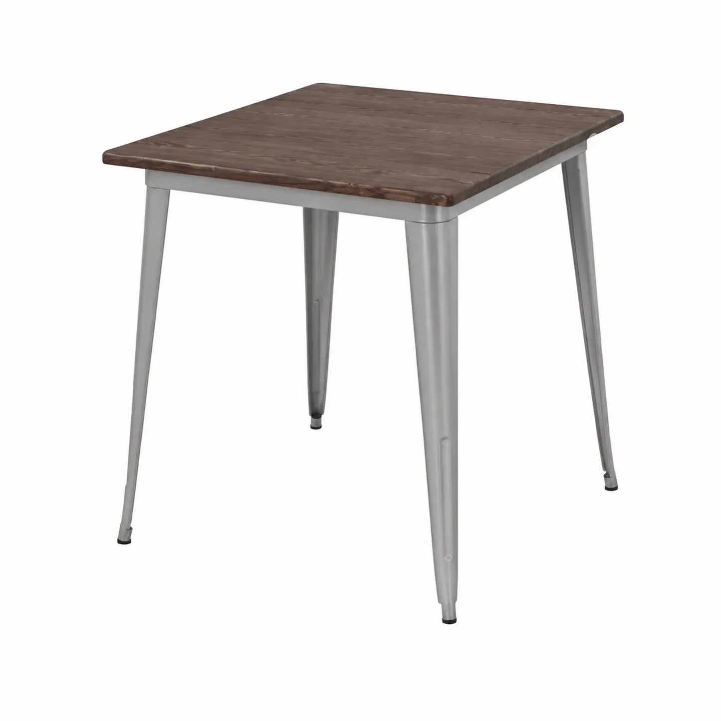 Table carrée en bois et métal 70x70 cm