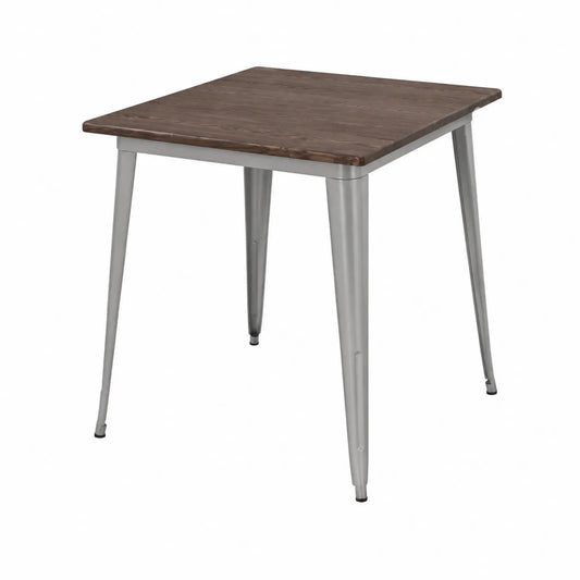 Table carrée en bois et métal 70x70 cm