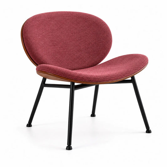 Chaise en tissu polyester sur cadre en métal noir