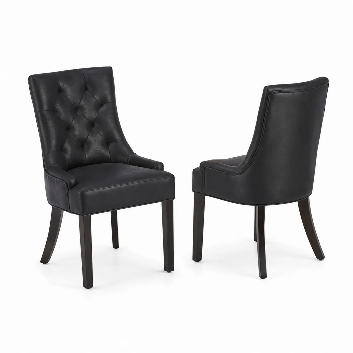 Paire de chaises en cuir synthétique noir