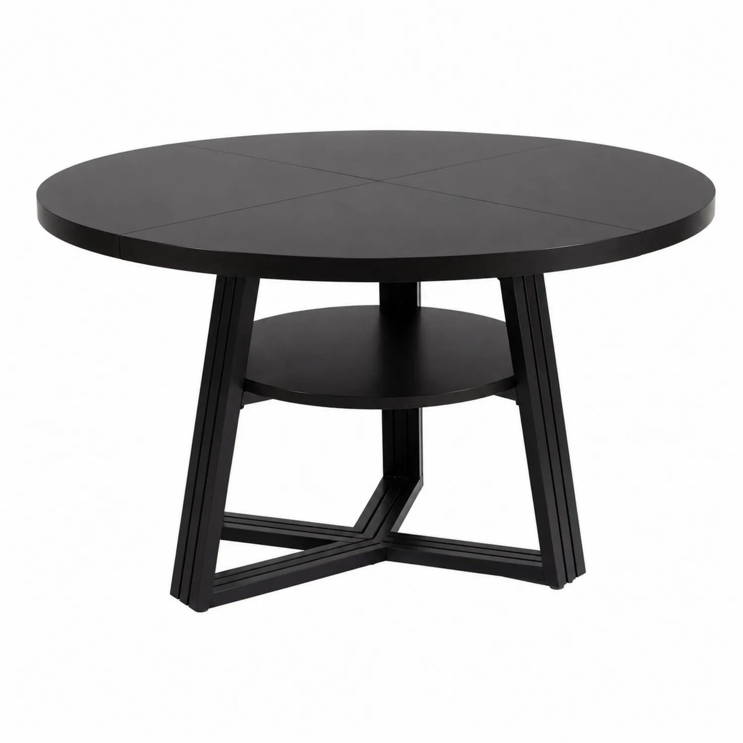 Table ronde en MDF et métal noir 120 cm