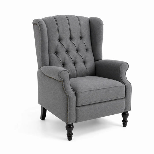 Fauteuil en tissu avec pieds en bois Gris