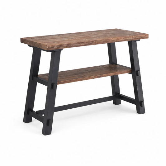 Console en bois et métal noir 120x40x80 cm