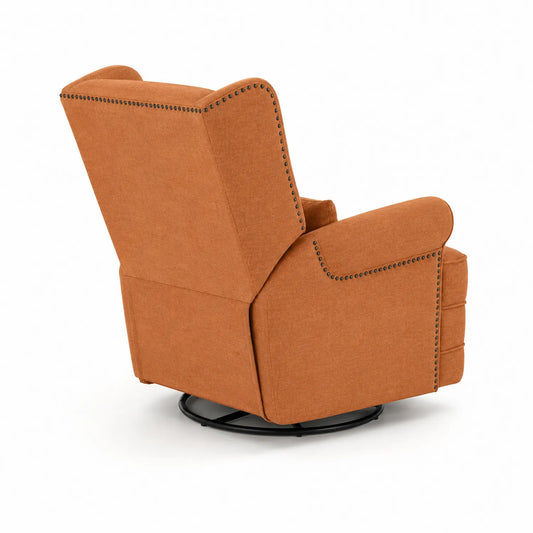 Fauteuil en Tissu avec Clous Décoratifs Inclinable