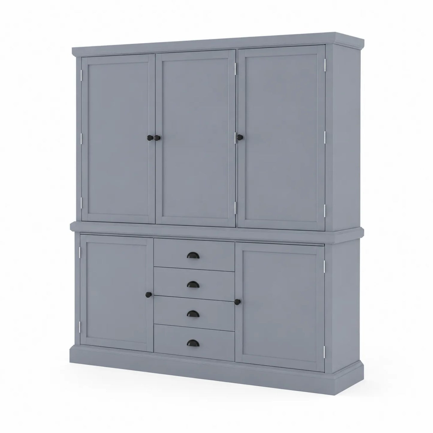 Buffet de cuisine en bois avec portes et tiroirs Gris clair 200x45x210 cm