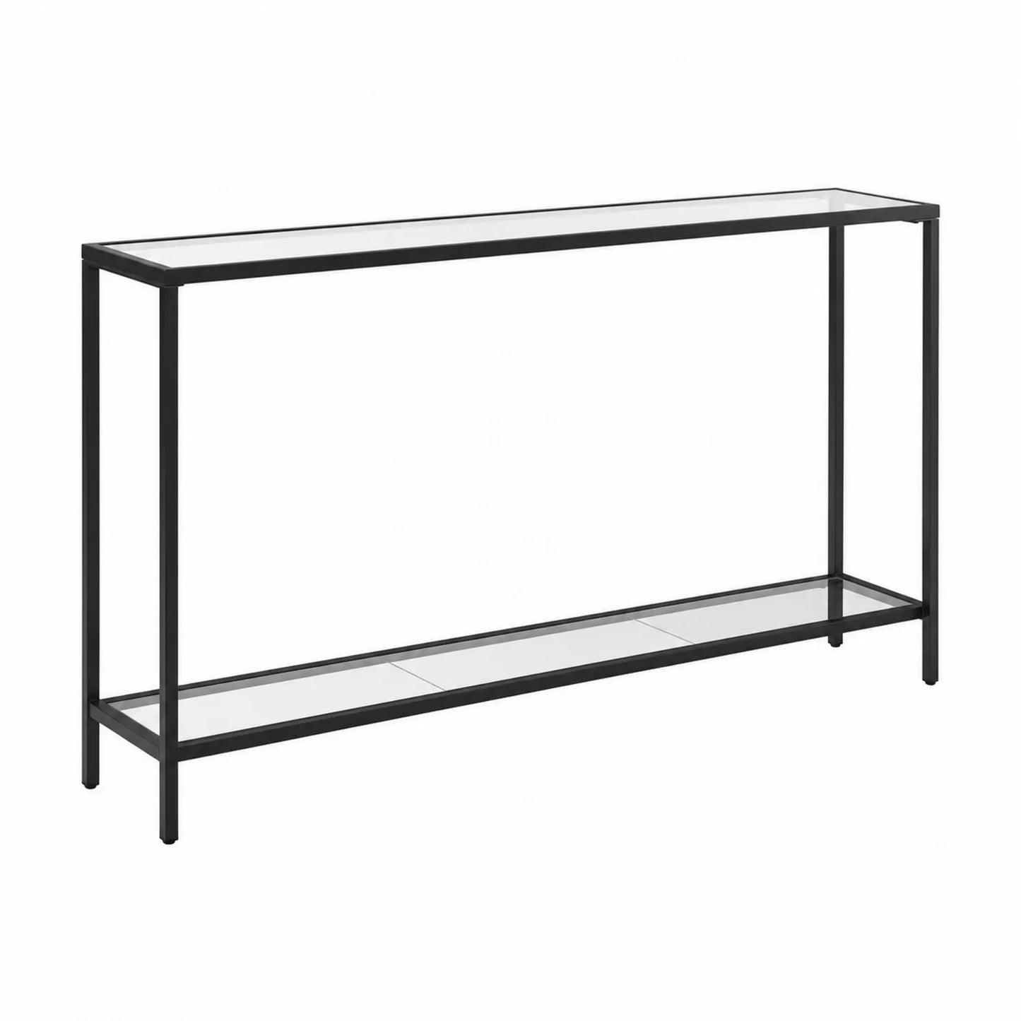 Console en métal avec étagères en verre trempé 120x20x80 cm
