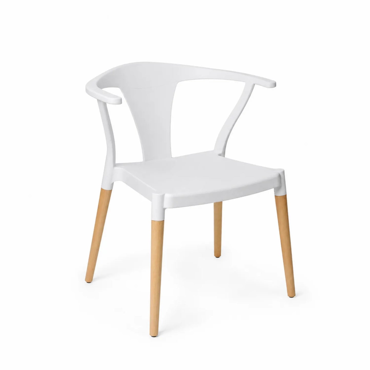 Chaise en plastique avec pieds en bois