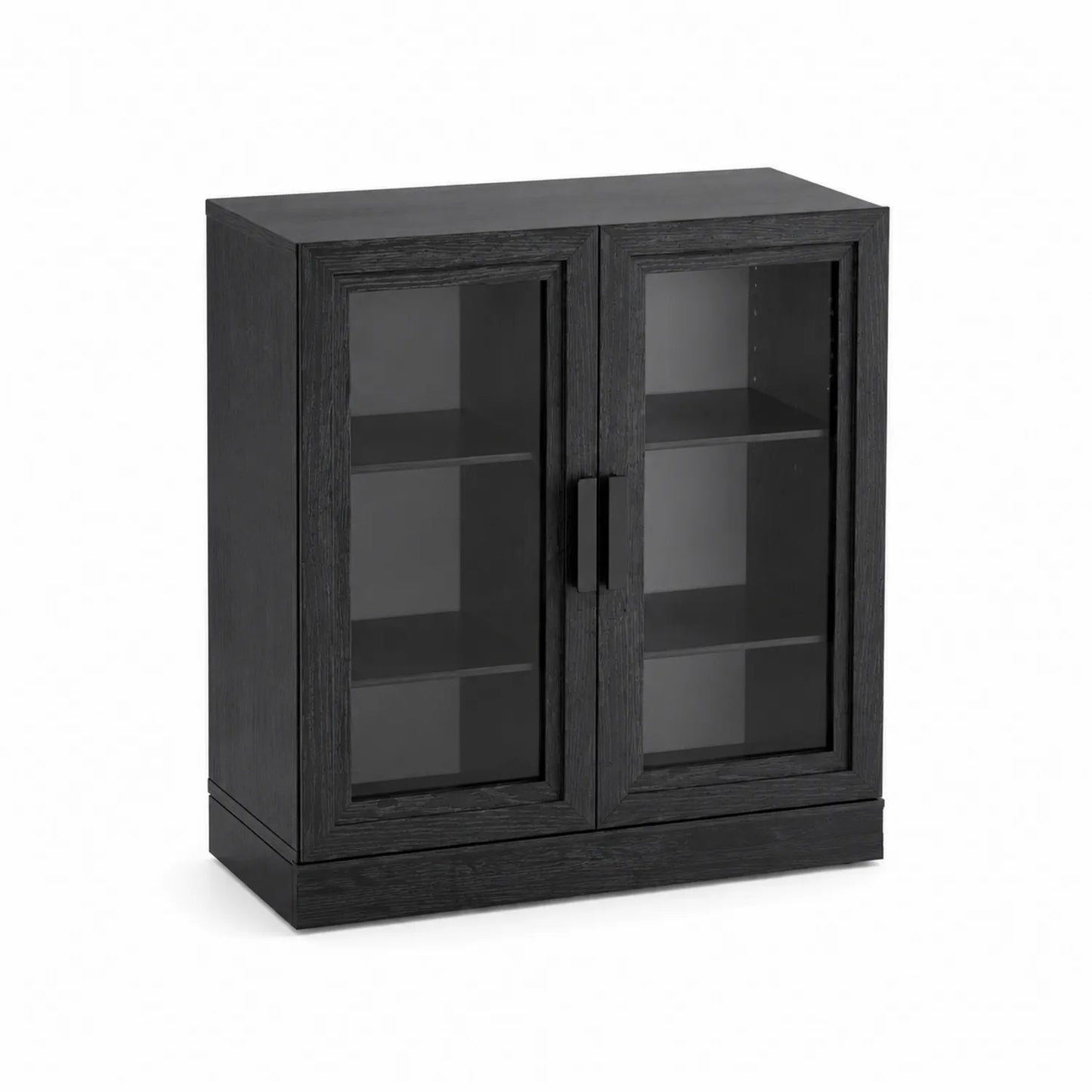 Buffet Noir avec Portes en Verre