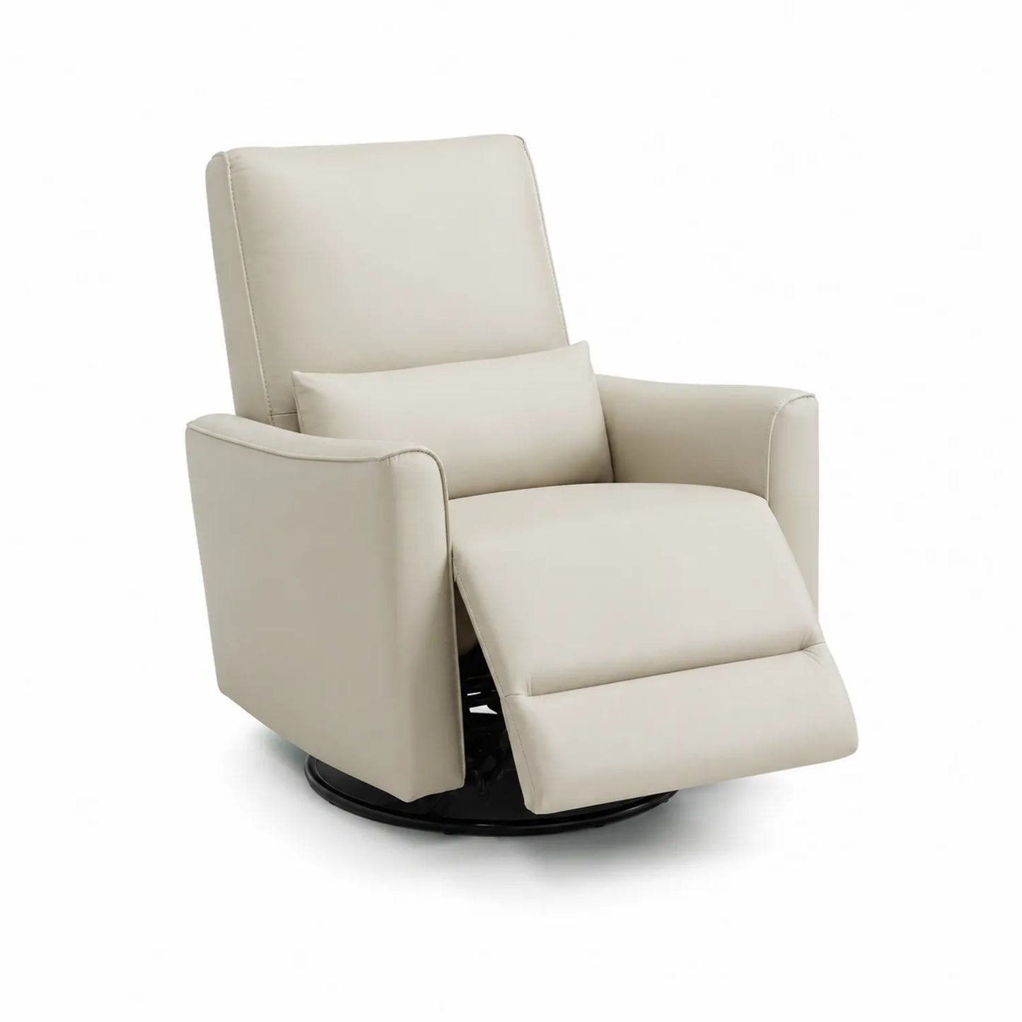 Fauteuil inclinable en simili cuir Crème avec repose-pieds ajustable