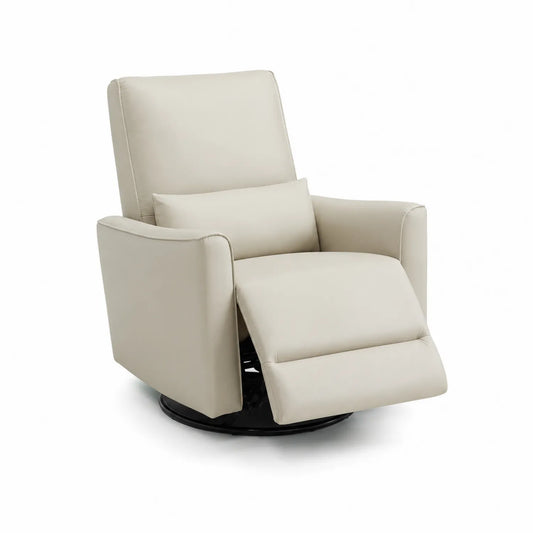 Fauteuil inclinable en simili cuir Crème avec repose-pieds ajustable
