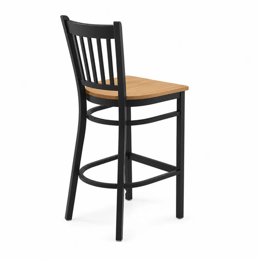Tabouret de bar en métal et bois noir
