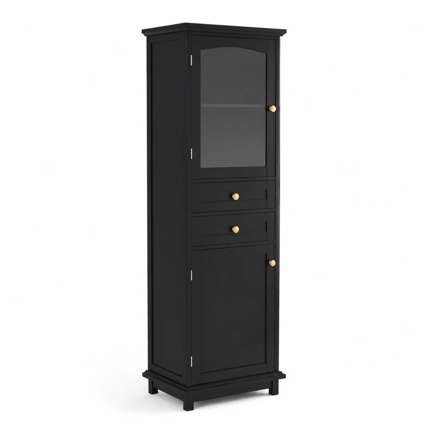 Armoire en bois et verre noir 180x60x40 cm