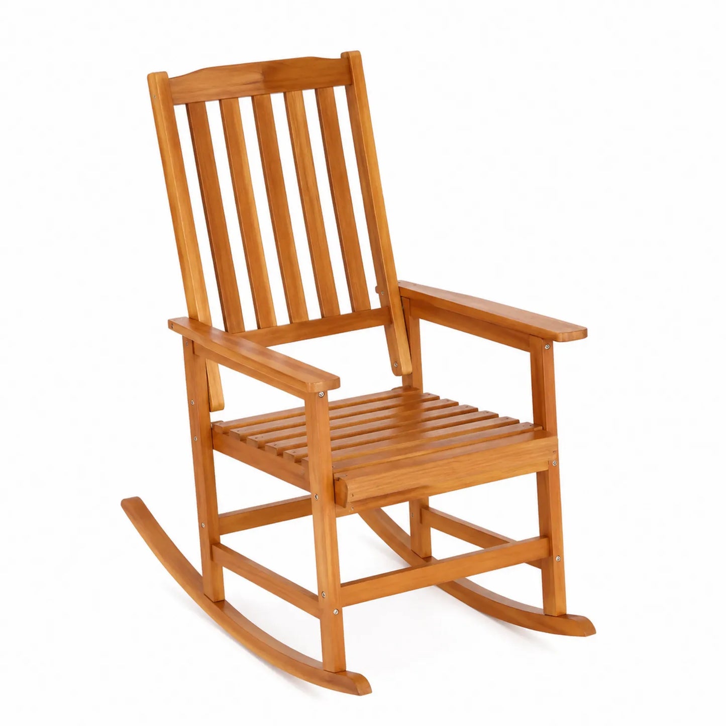 Chaise à bascule en bois d'acacia pour usage extérieur