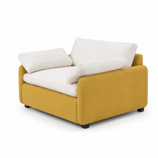 Canapé 1 place en tissu avec coussins 95x105x85 cm