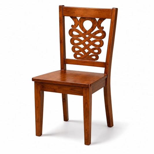 Chaise en bois massif sculpté 90 cm