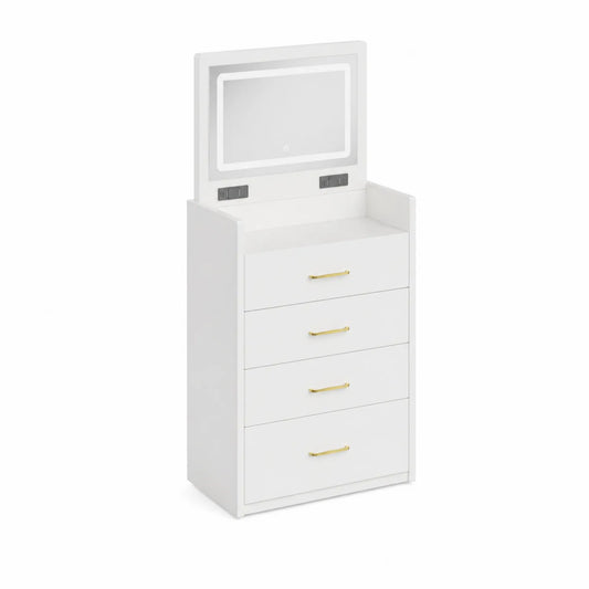 Coiffeuse Blanche avec Miroir et Tiroirs