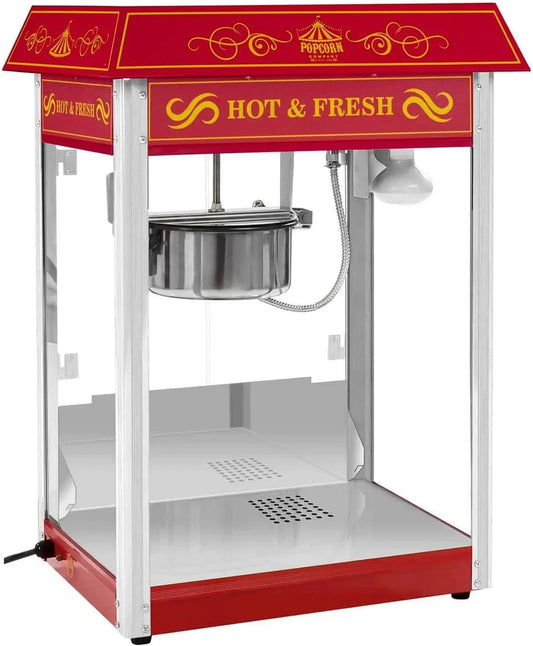 Machine à Popcorn, 1.500 W, 5 kg, restauration, revêtement antiadhésif, rouge