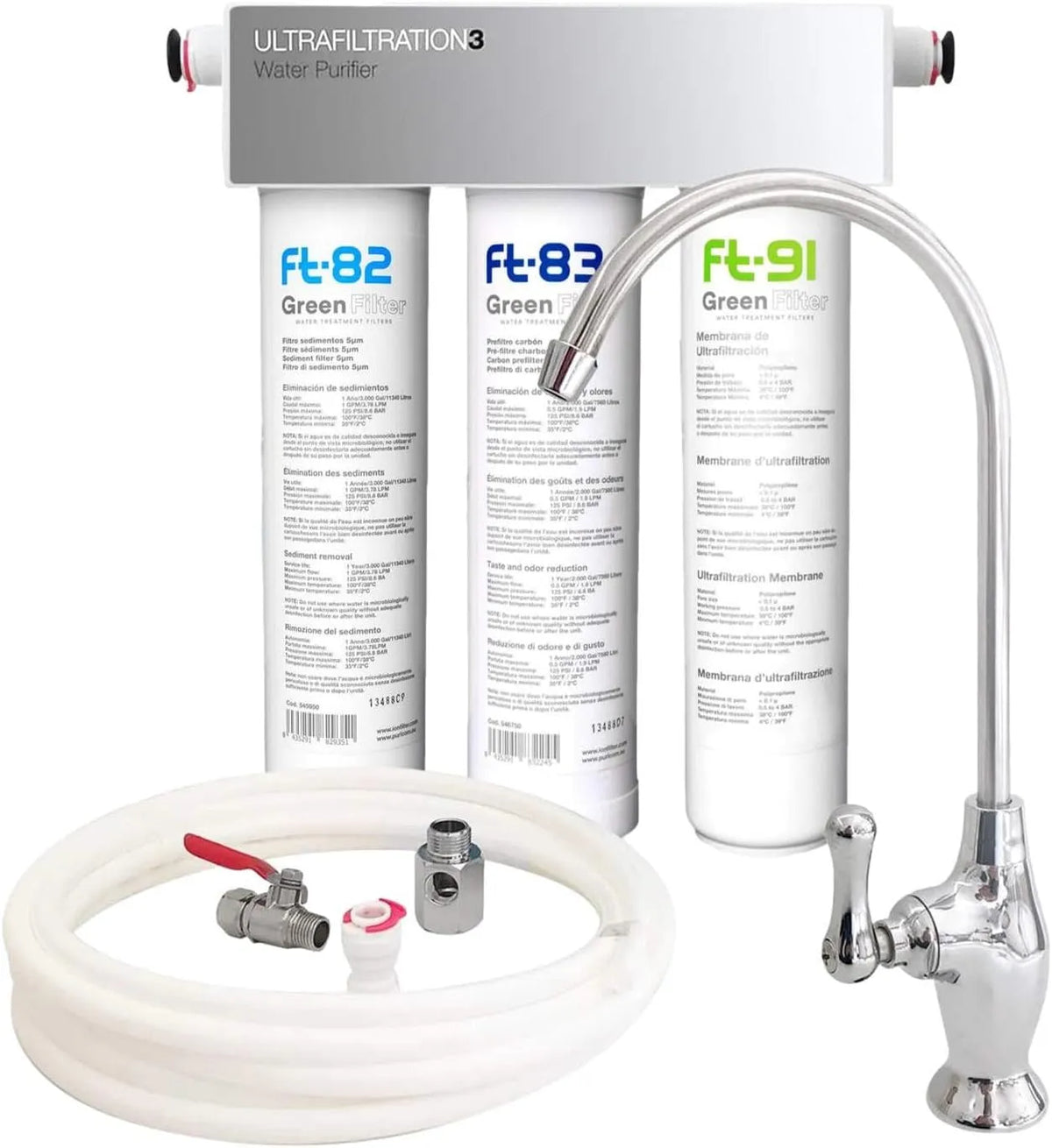 Évier de cuisine Ft82 Ft83, Filtre, Filtre Sous évier Trio Uf Ft82 Sédiments Ft83 Charbon Actif Ft91 Ultra Filtration