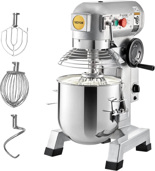 VEVOR Robot de cuisine, 14 L, 500 W, 3 vitesses, acier inoxydable