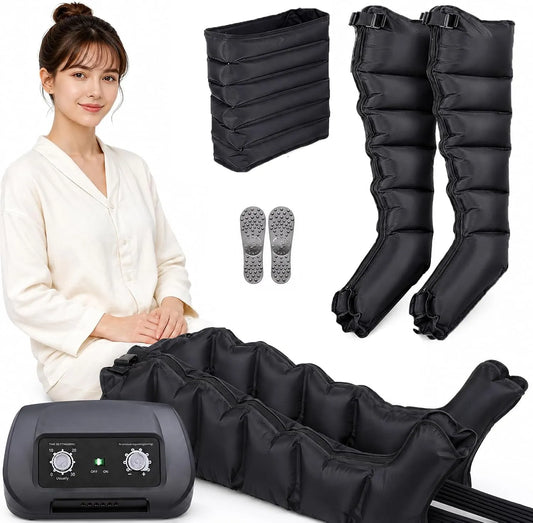 2Noir appareil de pressothérapie pour les jambes, pour Jambes Et Ventre 6 Chambres︱Appareil Pressothérapie