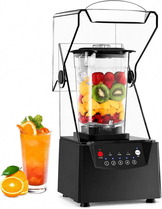 Blender, 2 L, 2200 W, 5 programmes, professionnel, food truck, silencieux, Commercial Silencieux, Bol 2L