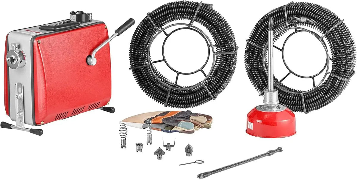 VEVOR Câble, 500 W, 16 mm, 5 m, 0,4 m, 12 mm, 110 mm, pour Débouchage Tuyaux de 50-110 mm de Diamètre, 9,5 mm