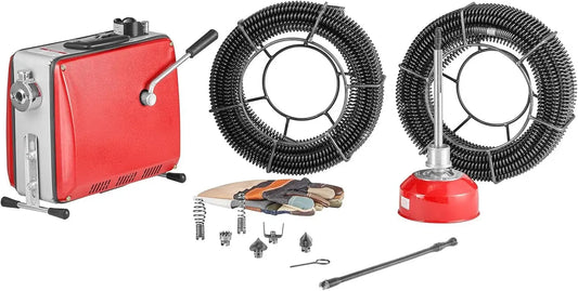 VEVOR Câble, 500 W, 16 mm, 5 m, 0,4 m, 12 mm, 110 mm, pour Débouchage Tuyaux de 50-110 mm de Diamètre, 9,5 mm