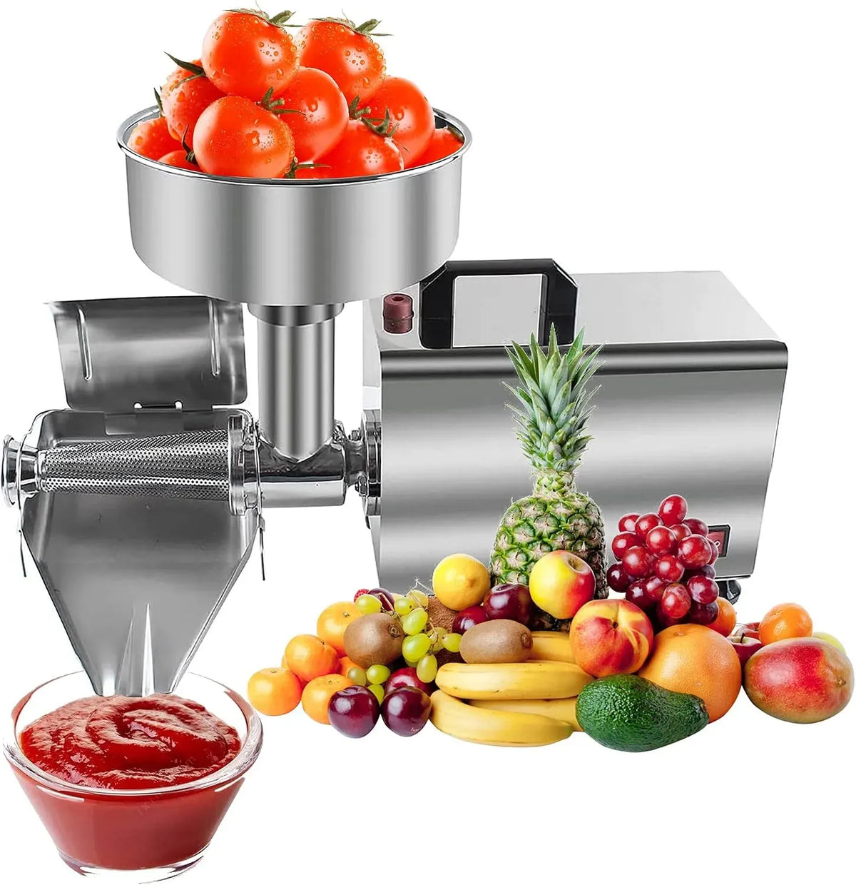machine à confiture, machine à sauce, presse, professionnel, acier inoxydable, pour la mise en conserve des purées de tomates