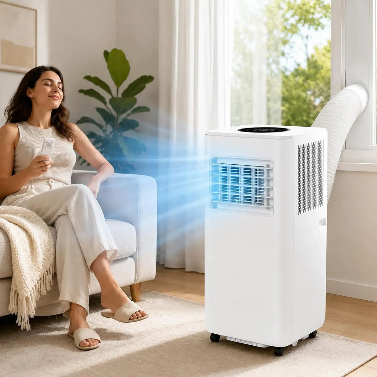 Climatiseur 24h, 3800 W, portable, minuteur, silencieux