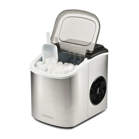 Machine à glaçons G20139 24h, 1.2 L, portable, grand réservoir, acier inoxydable, Production 12 kg par jour, 2 tailles de glaçons