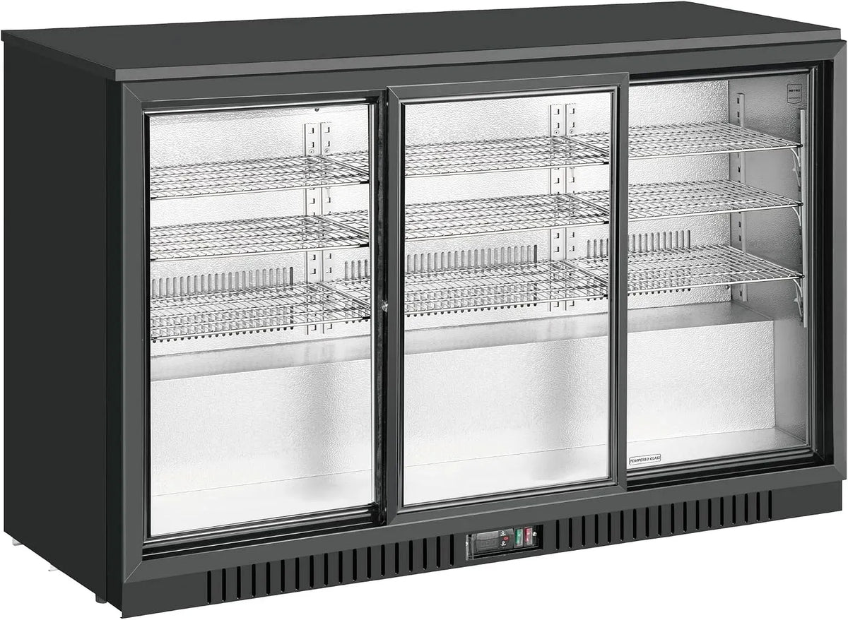 GBC3103 avec Serrure, Aluminium/Verre, pour Professional Arrière Bar Réfrigéré, 135 x 52 x 86, 308 L, Refroidissement par Air, Noir, 160 W, 86.5 cm