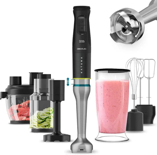 Cecotec Blender, 1500 W, surface texturée, 21 vitesses, 8 lames en titane