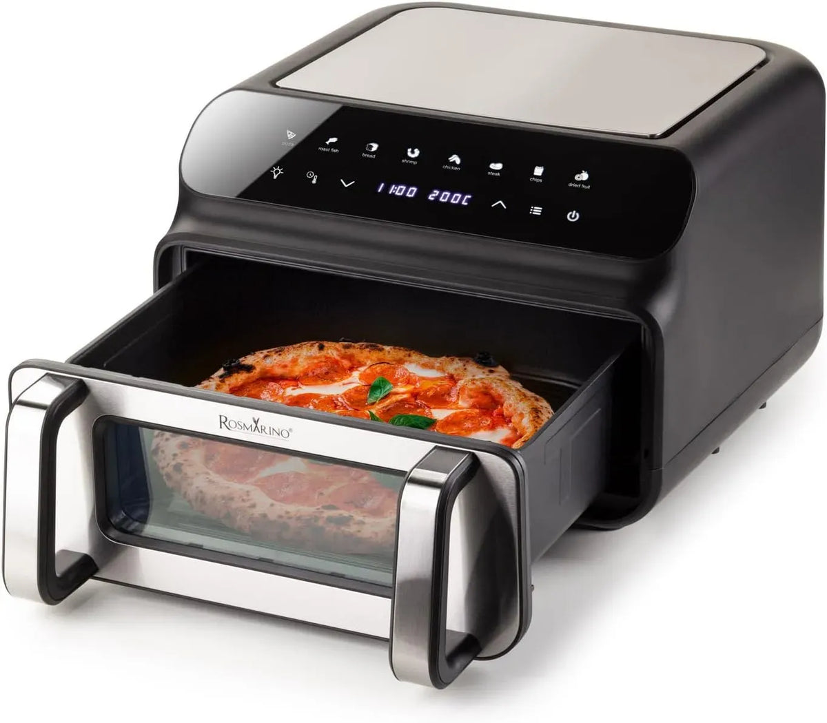 Friteuse à air chaud 5-en-1, 10 L, gril, friteuse électrique sans huile, Rosmarino Air Fryer