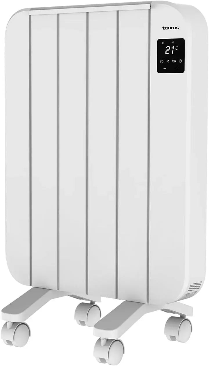 Taurus Radiateur électrique, 1000 W, minuteur, thermostat, écran LCD, silencieux, 4 Modes, 4 éléments