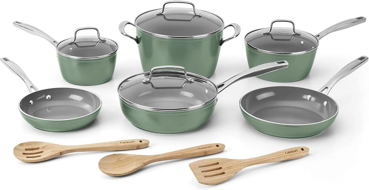 52G-13SG Batterie, batterie de casseroles et poêles, 52 G, cuisine en céramique antiadhésive, Cuisinart