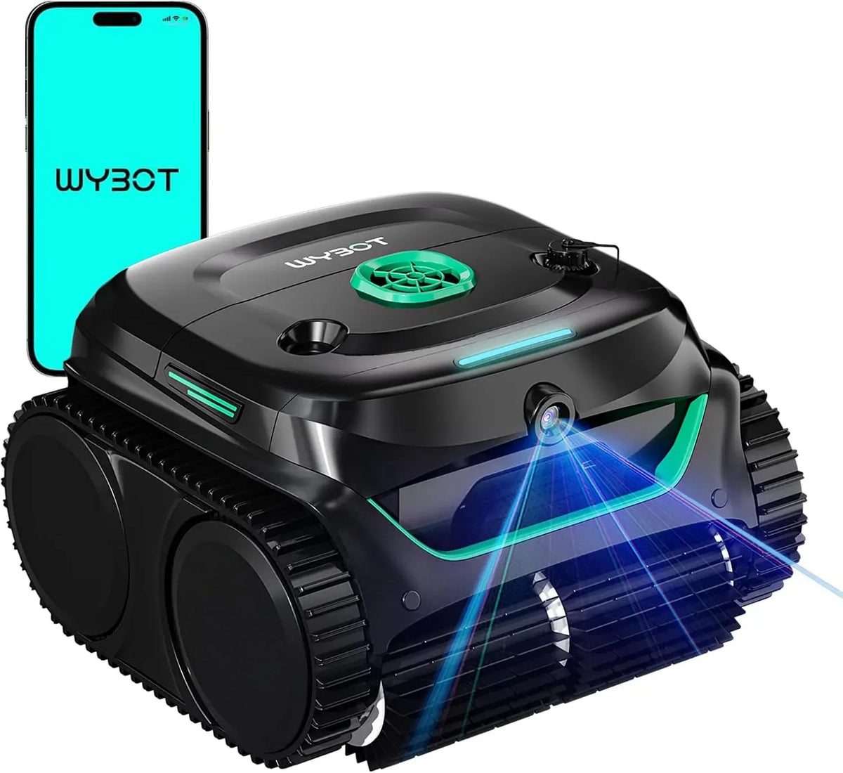 Batterie, caméra, Filtre, Robot, robot nettoyeur de piscine, 210 m, 8 Modes, sans fil, vert, pour piscines enterrées 210 m², WYBOT