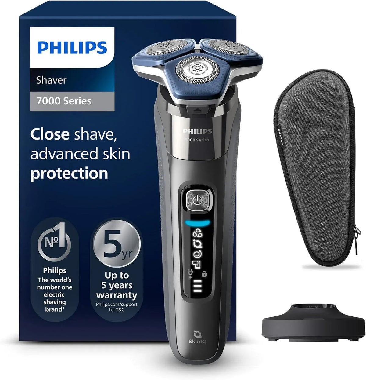 Philips S7887/35 rétractable, Rasoir, dalle IPS, pour homme Wet & Dry avec tondeuse rétractable