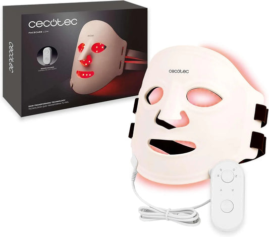 Cecotec Masque Facial LED 9 Couleurs, 360 Points Lumineux FaceCare LÜM