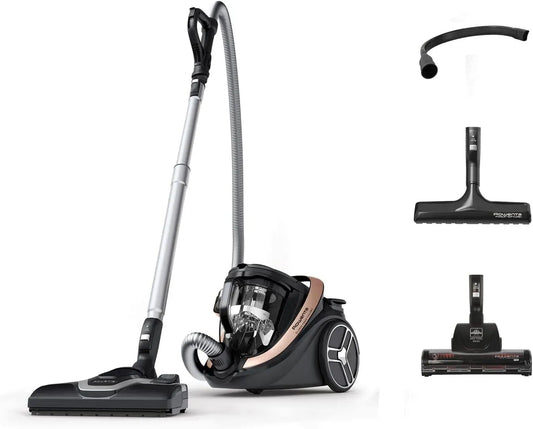 Rowenta Aspirateur, 2,5 L, 59 dB, silencieux, noir, Filtration haute efficacité 12 m