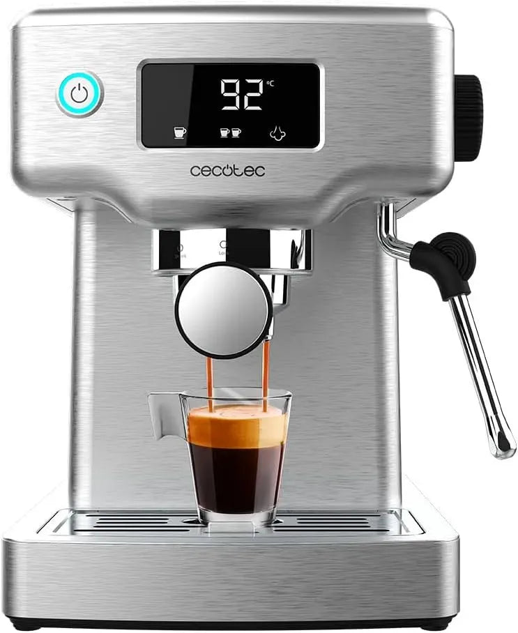Cecotec Cafetière électrique, 1,8 L, 1465 W, grand réservoir, amovible, 20 bars, 2 tasses à café, 2 tasses de café